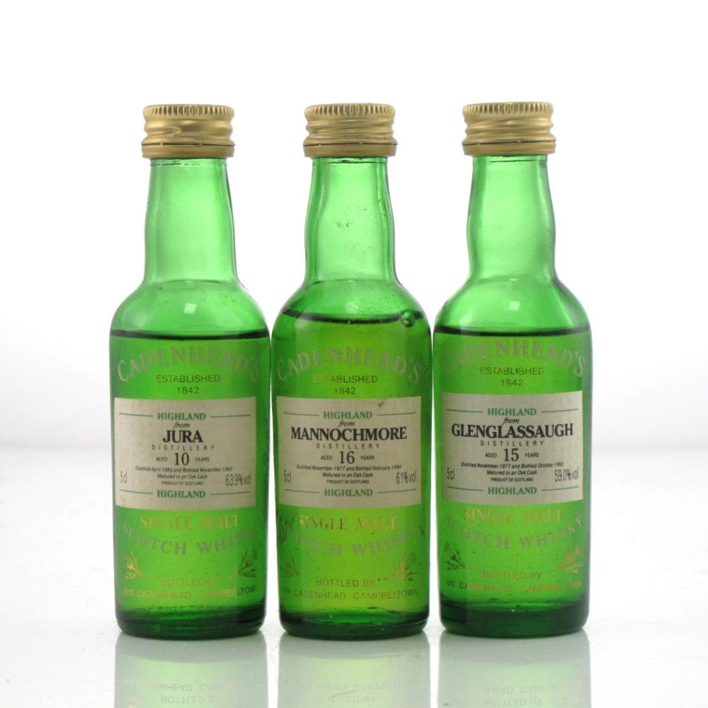 Cadenhead's Miniature Selection x 3 / including Mannochmore 1977