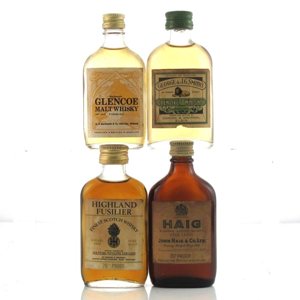 Scotch Whisky Miniature Selection x 4 / including Glenlivet 1970s