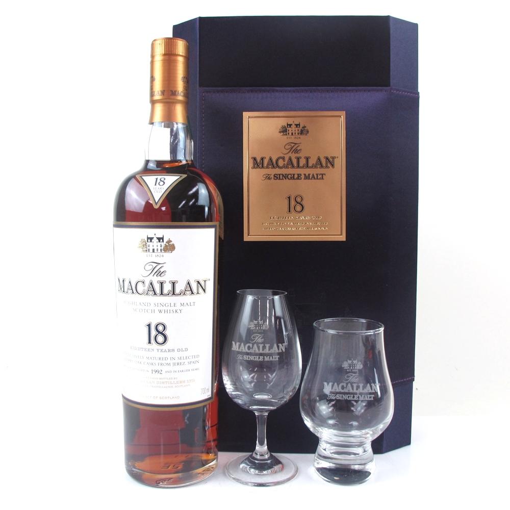 Macallan 1992 18 Year Old Gift Pack / Includes 2 Glasses