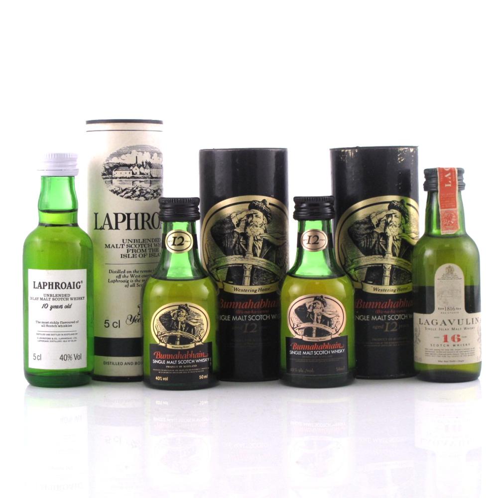 Islay Miniature Selection 4 x 5cl / including Laphroaig 10 Year Old 1980s