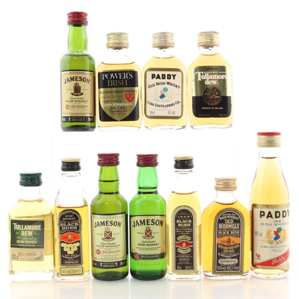 Irish Whiskey Miniatures x 11 / includes Paddy & Powers