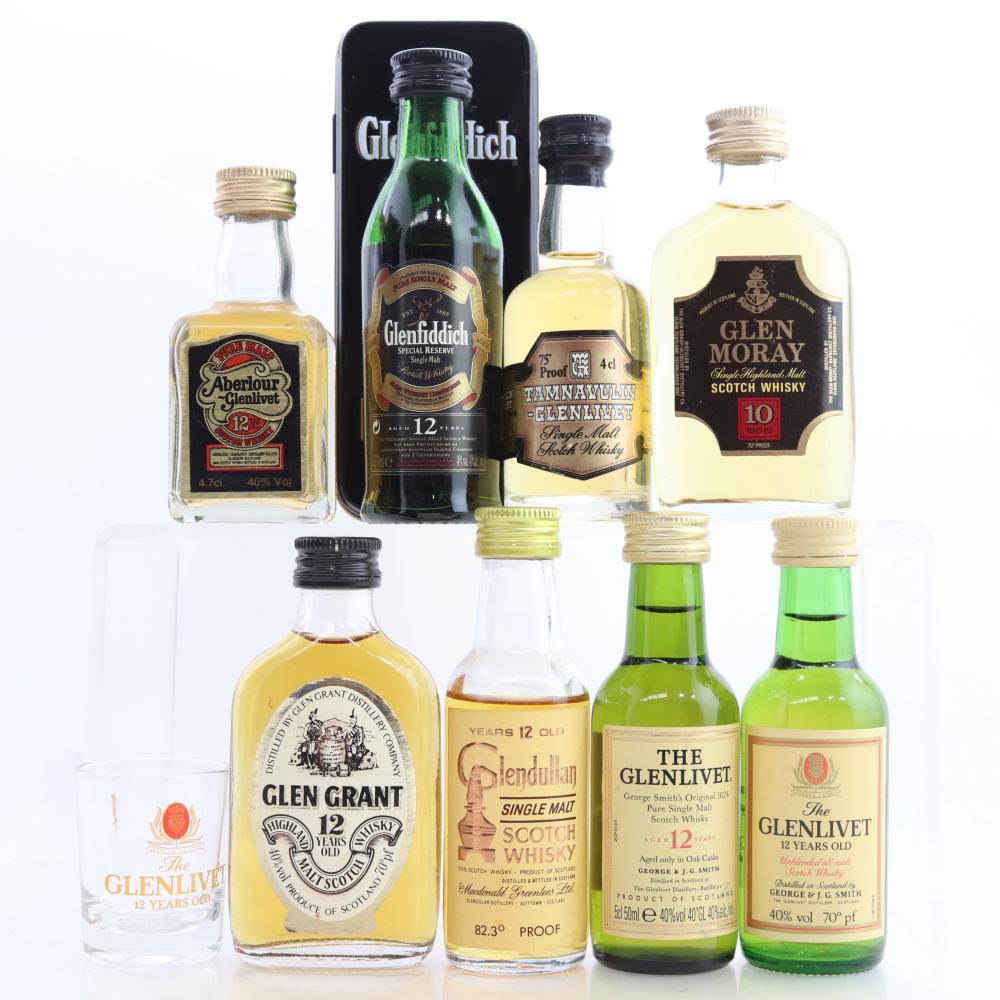 Speyside Single Malt Miniatures x 8 / includes Glendullan 1970s