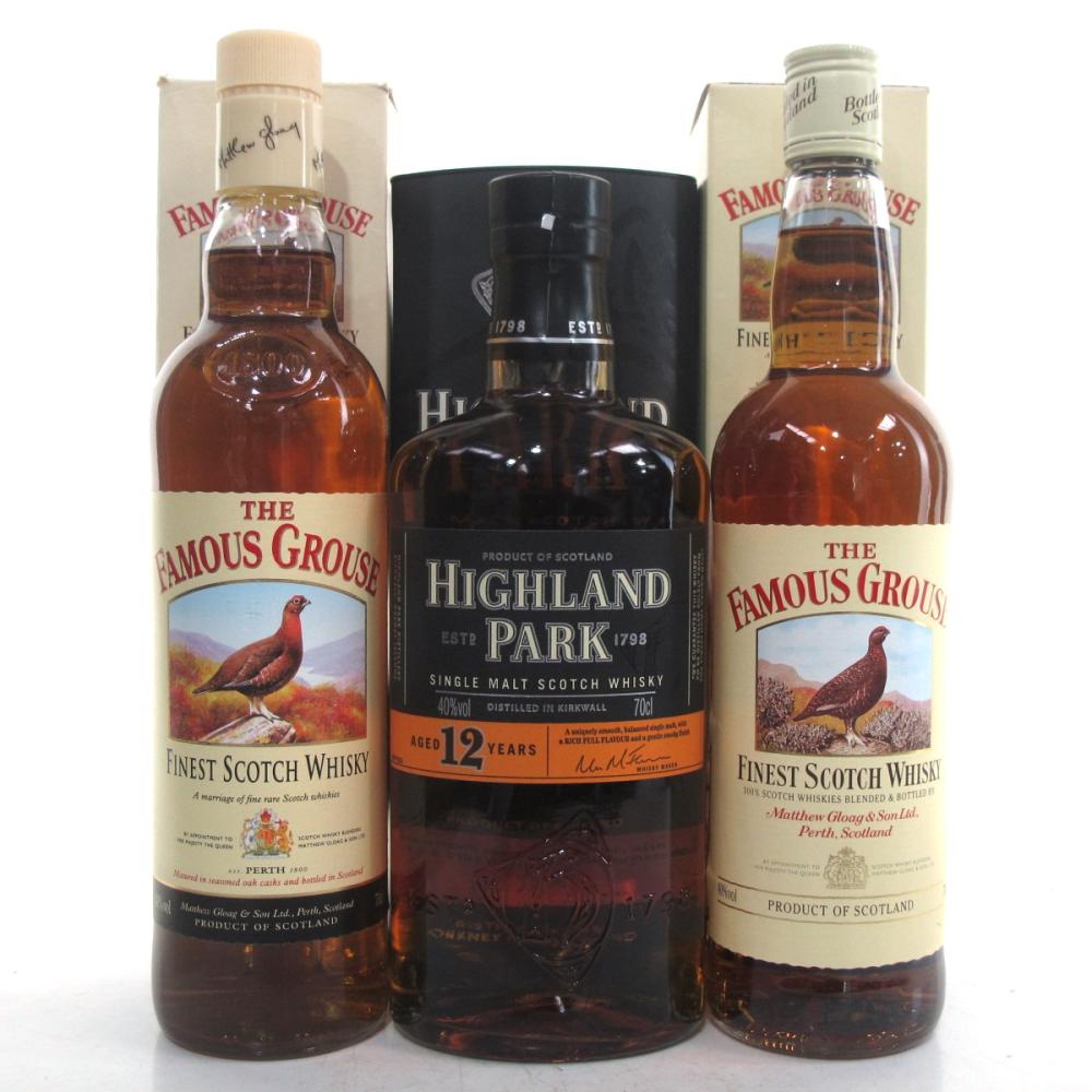Highland Park 12 Year Old & Famous Grouse 3 x 70cl