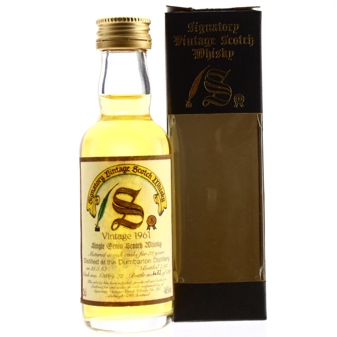 Dumbarton 1961 Signatory Vintage 32 Year Old Miniature