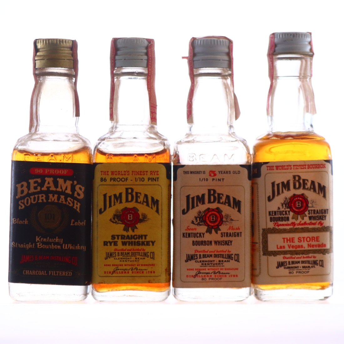 Jim Beam Miniatures 1980s x 4