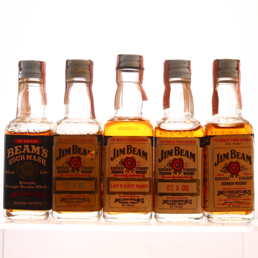 Jim Beam Miniatures 1980s x 5 