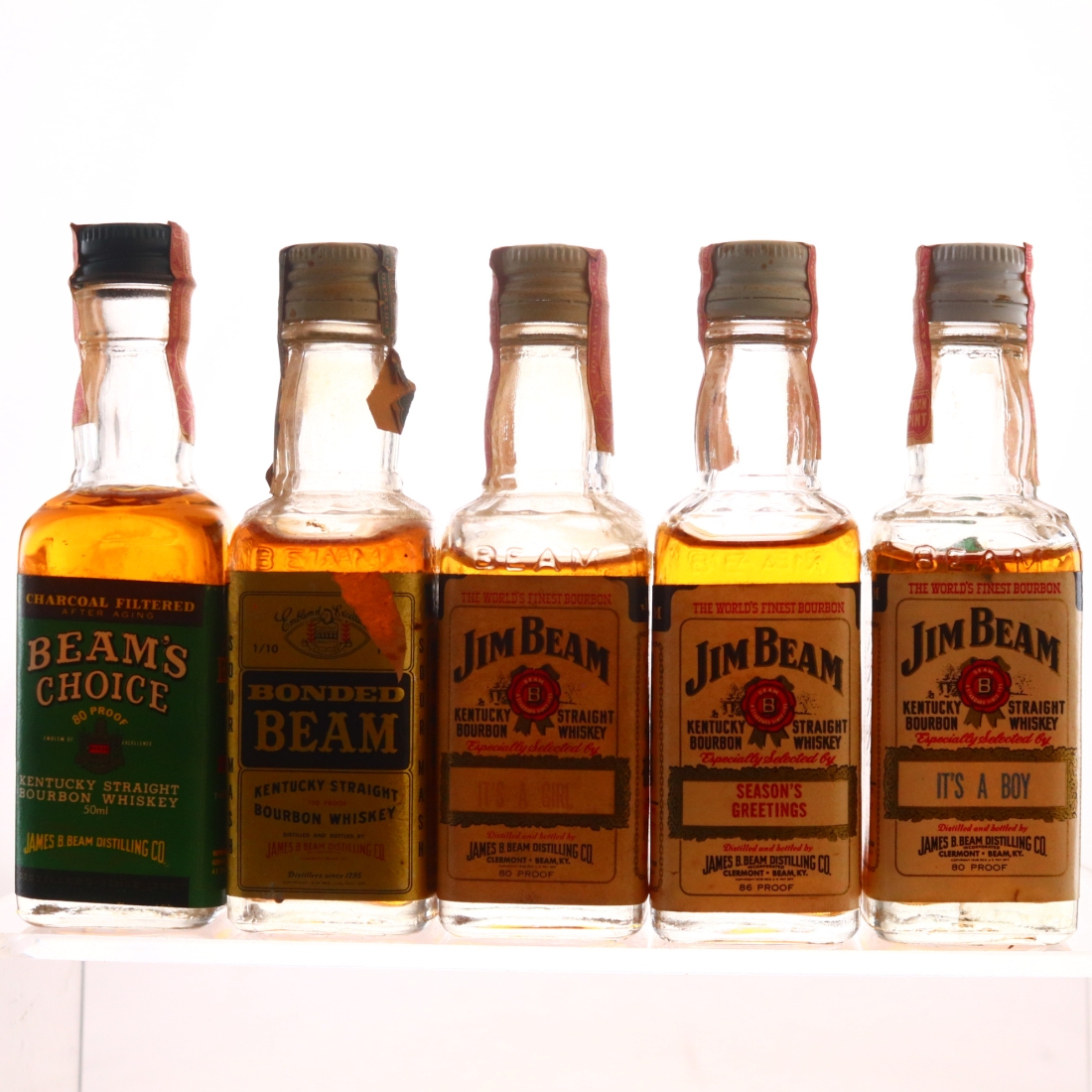 Jim Beam Miniatures 1980s x 5
