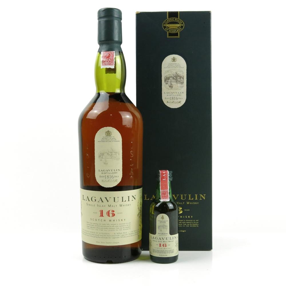 Lagavulin 16 Year Old White Horse 70cl and Miniature 5cl
