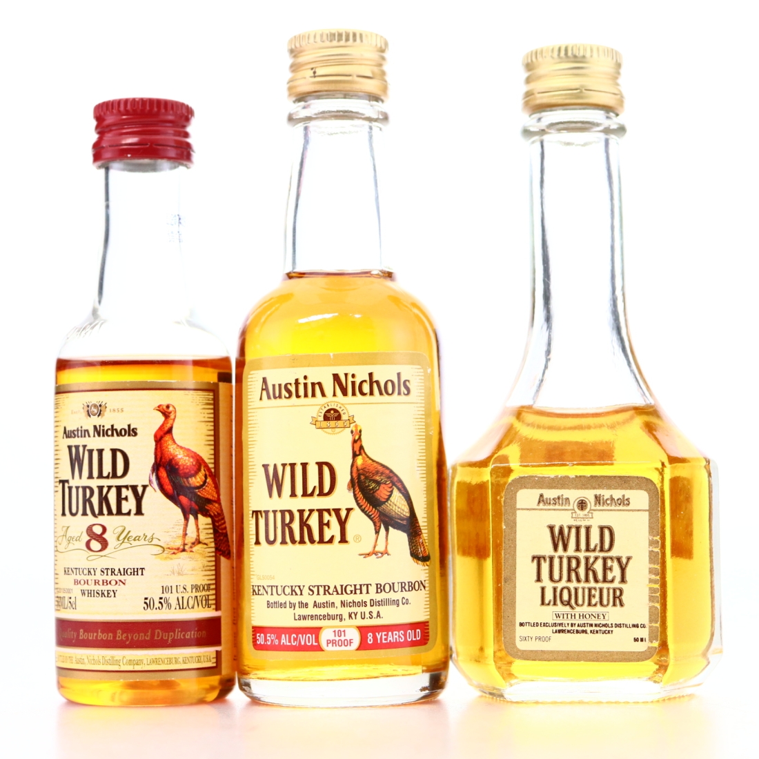 Wild Turkey Miniature x 3 / Includes Liqueur
