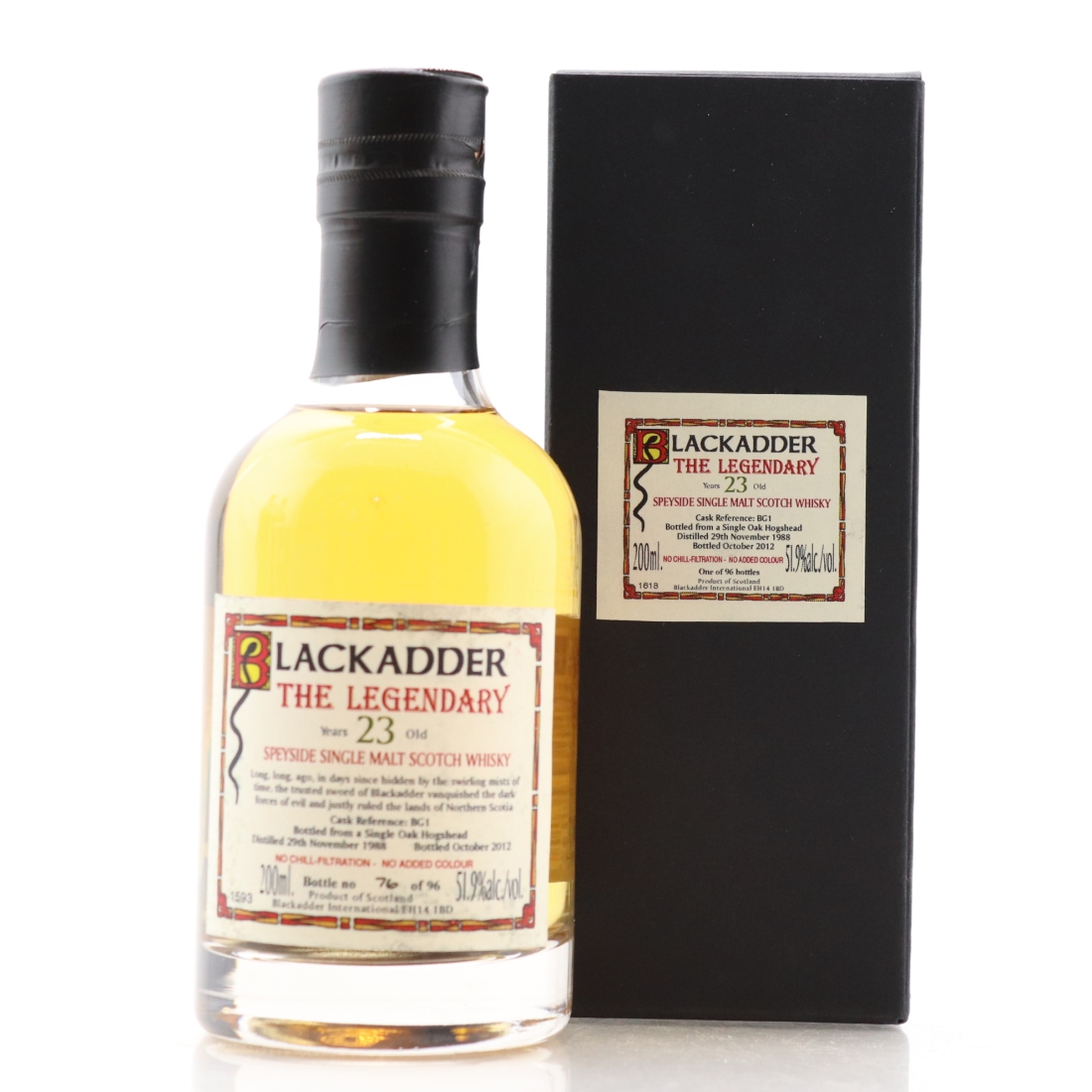 The Legendary Speyside Single Malt 1988 Blackadder 23 Year Old 20cl