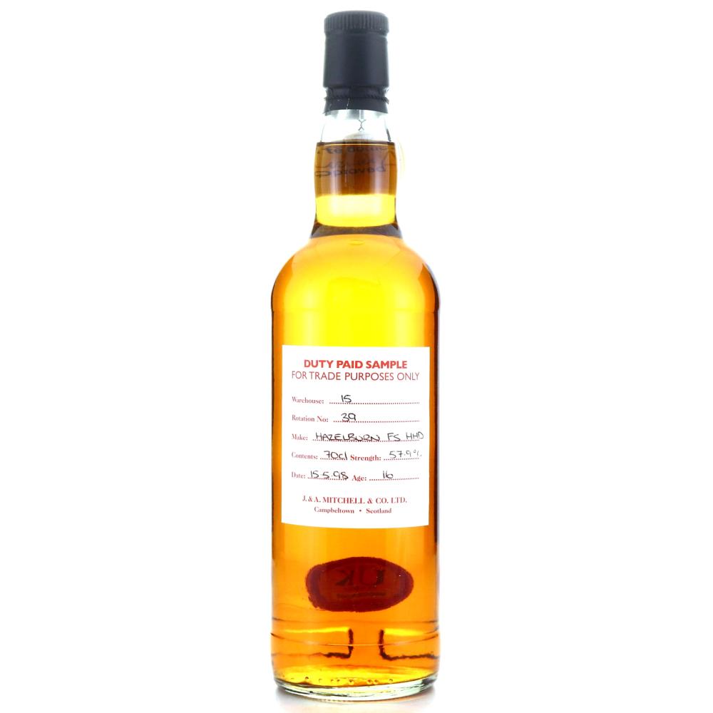 Hazelburn 1998 Duty Paid Sample 16 Year Old / Fresh Sherry Hogshead
