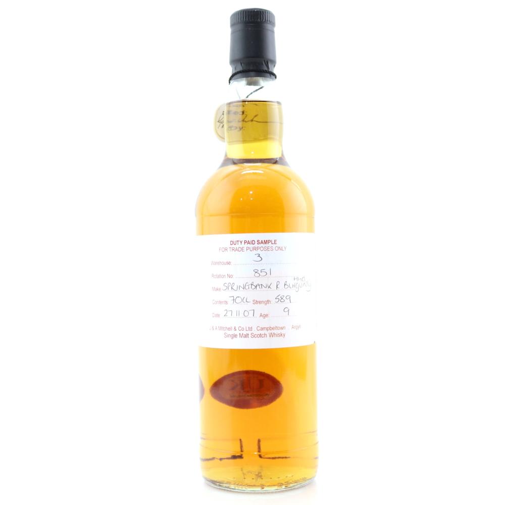 Springbank 2007 Duty Paid Sample 9 Year Old / Refill Burgundy Hogshead