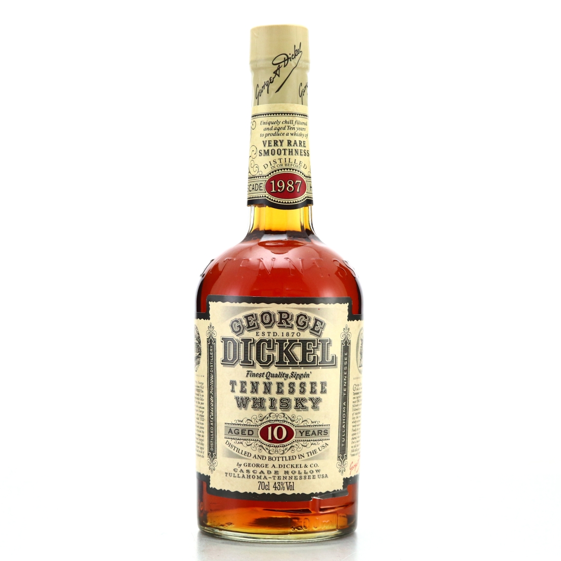 George Dickel 1987 10 Year Old Tennessee Whisky