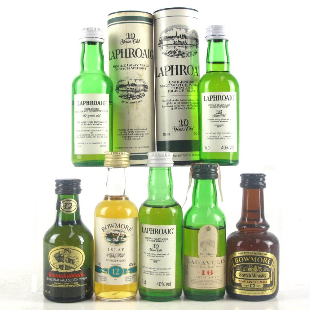 Islay Miniature Selection 7 x 5cl / Including Lagavulin 16 Year Old White Horse