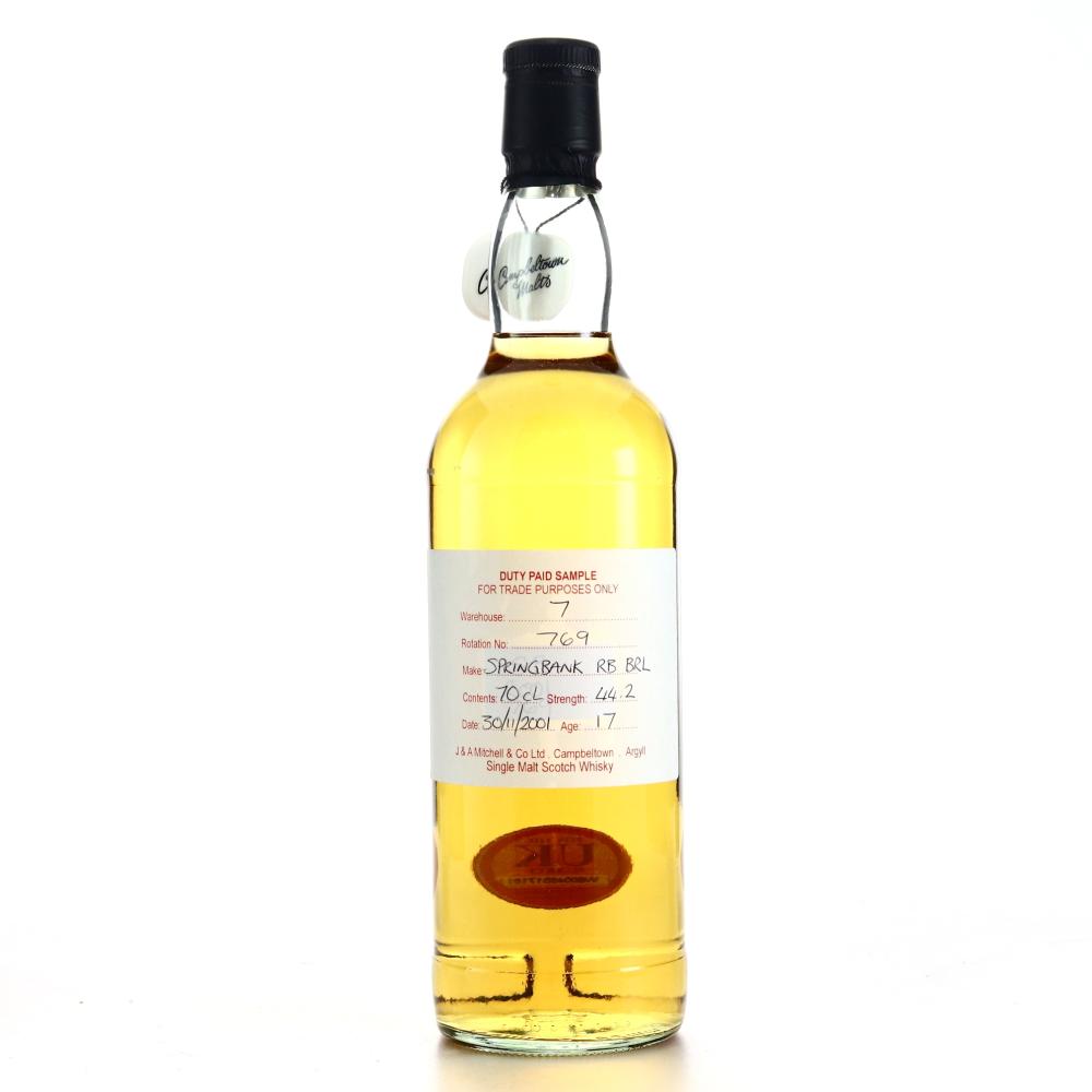 Springbank 2001 Duty Paid Sample 17 Year Old / Refill Bourbon Barrel