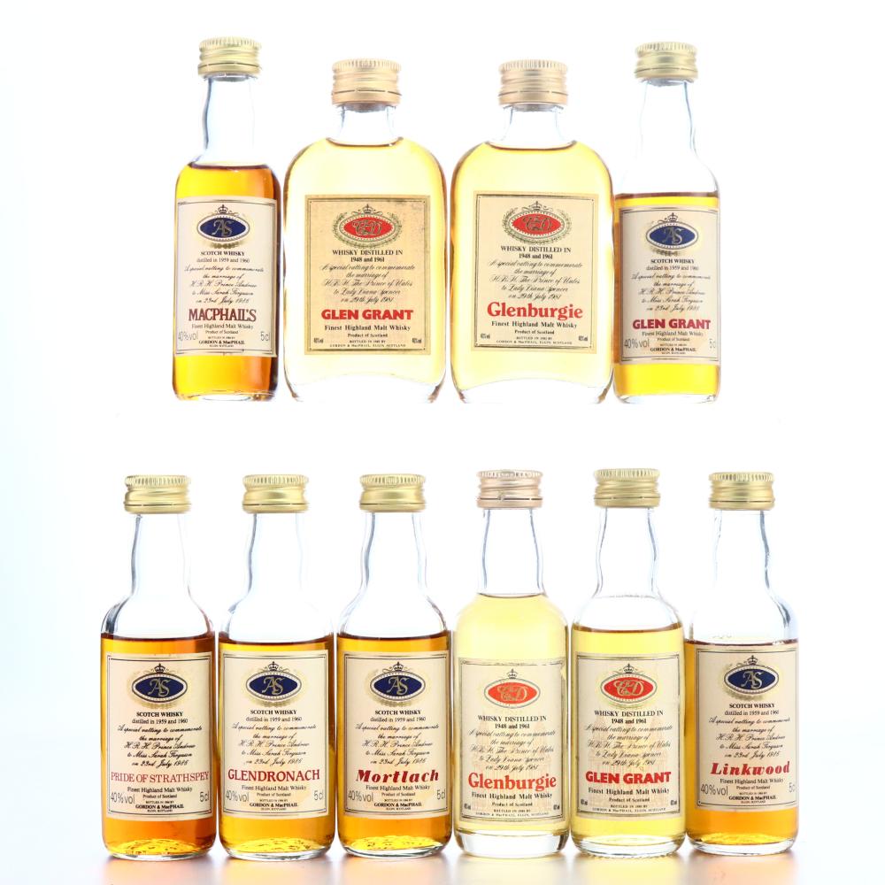 Gordon and MacPhail Royal Marriage Miniature Collection 10 x 5cl