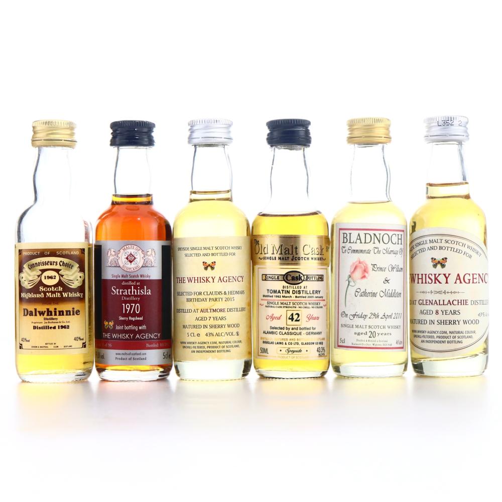 Single Malt Miniature Selection 6 x 5cl / Including Tomatin 42 Year Old