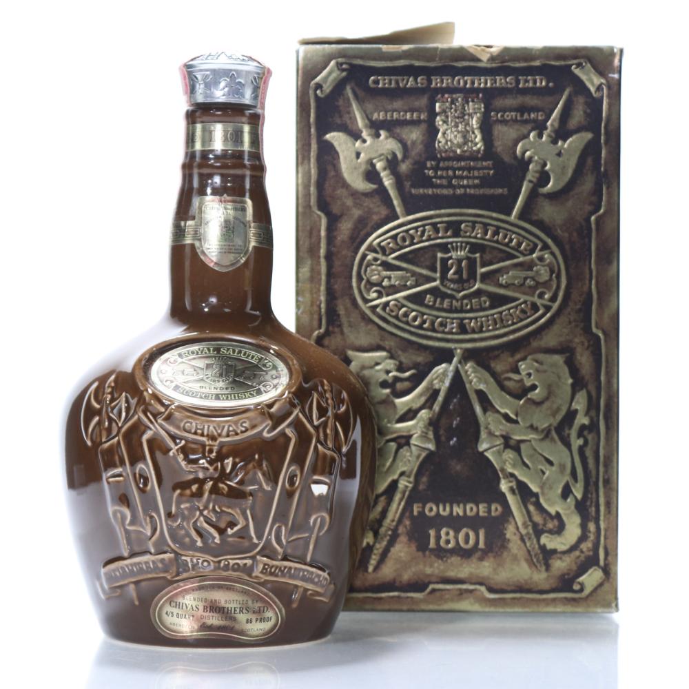 Chivas Regal 21 Year Old Royal Salute 1970s / Brown Flagon
