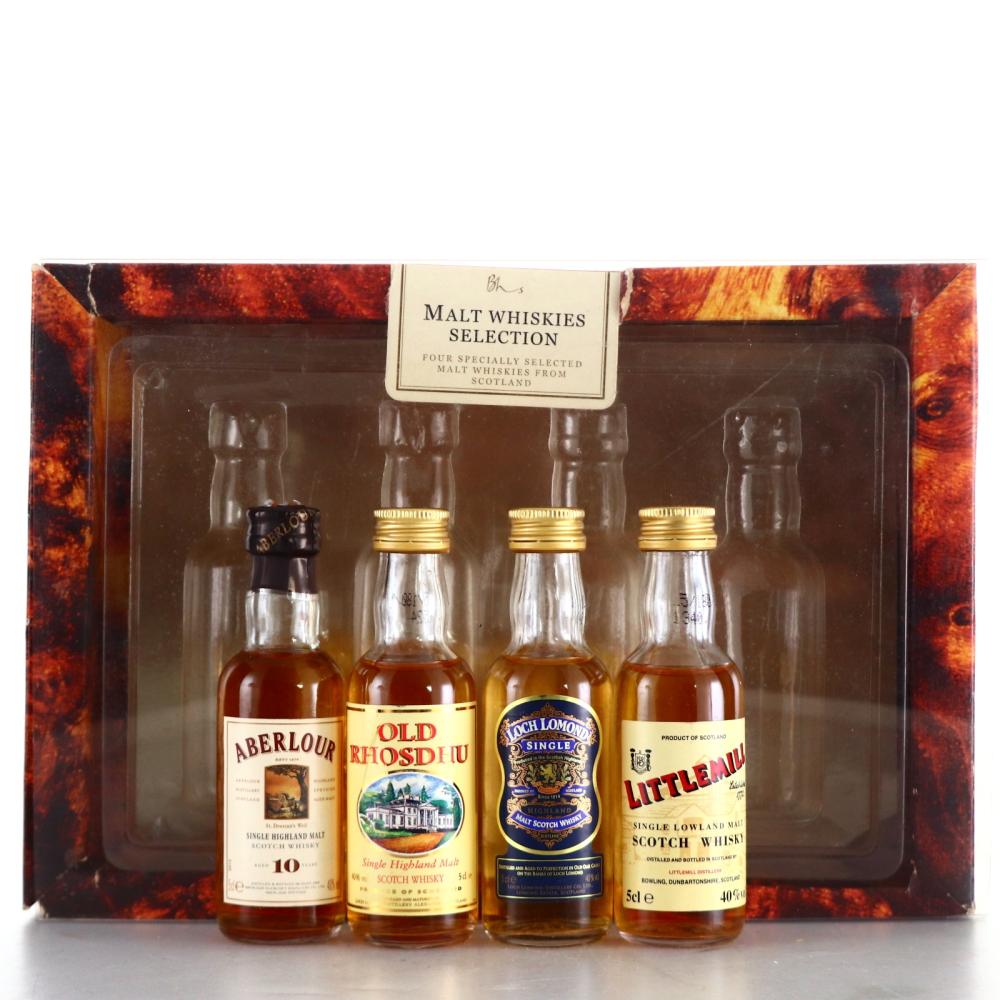 Malt Whiskies Selection Miniatures x 4 / including Littlemill