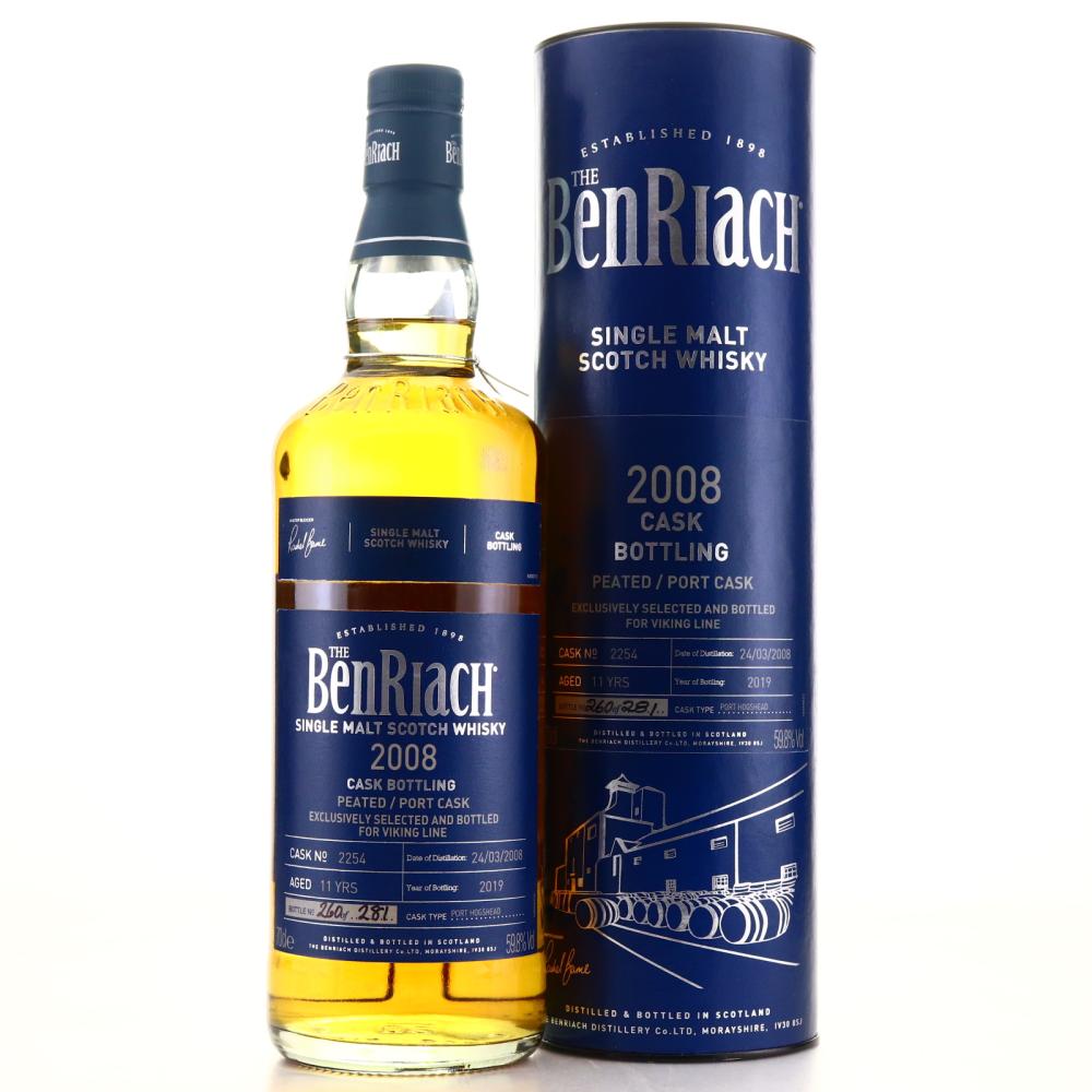 Benriach 2008 Single Peated Port Cask 11 Year Old #2254 / Viking Line - Signed