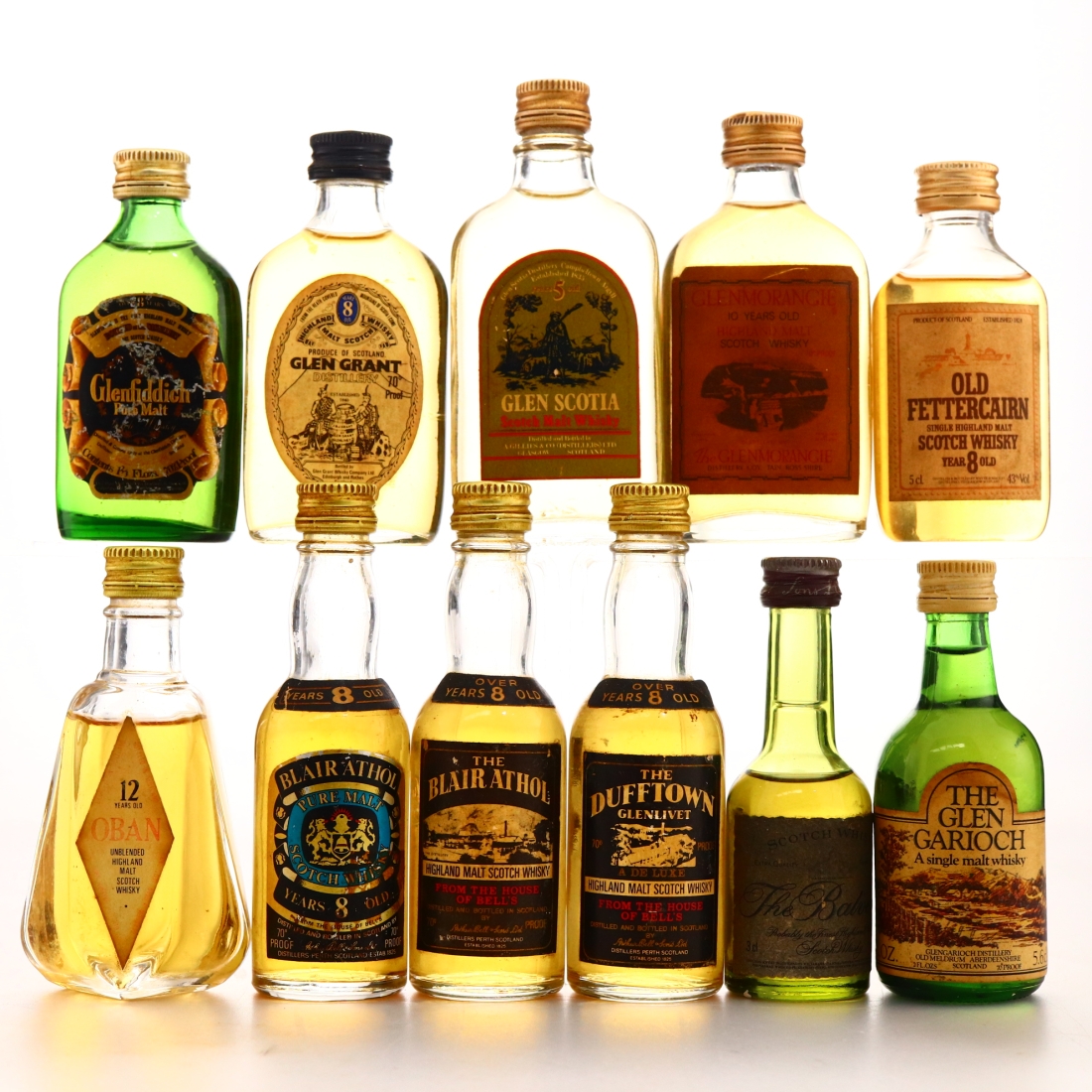 Single Malt Miniature Selection x 11 1970s-80s / includes Glen Garioch