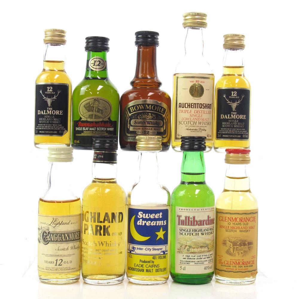 Miscellaneous Single Malt Miniature Selection 10 x 5cl / Including Bowmore 12 Year Old 1980s 