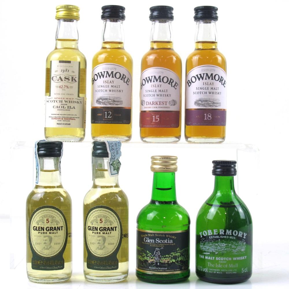 Miscellaneous Single Malt Miniatures Circa 1970s 8 x 5cl