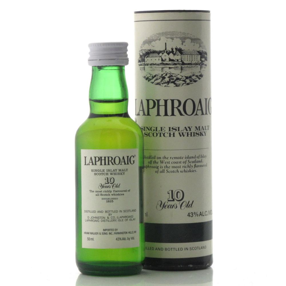 Laphroaig 10 Year Old Pre-Royal Warrant Miniature 5cl / Hiram Walker Import, US