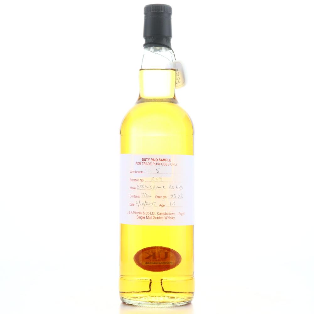 Springbank 2007 Duty Paid Sample 10 Year Old / Refill Sherry Hogshead