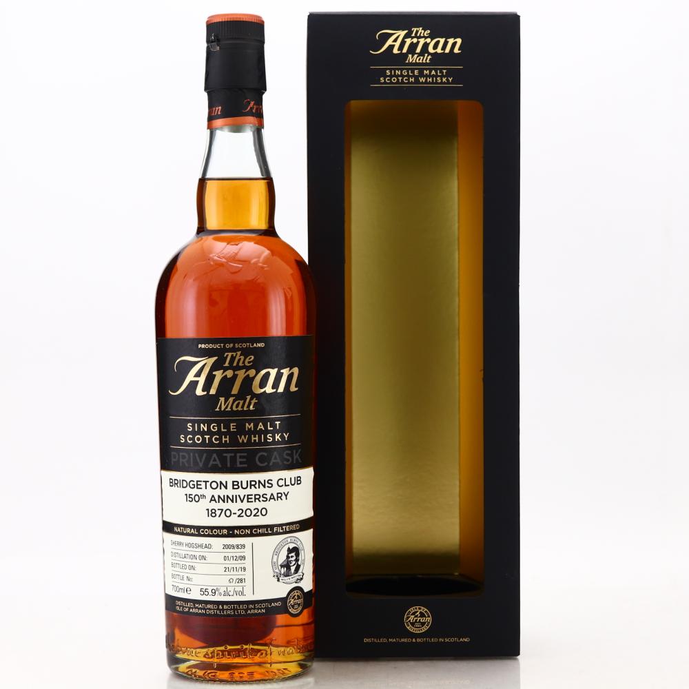 Arran 2009 Single Sherry Cask #839 / Bridgeton Burns Club 150th Anniversary