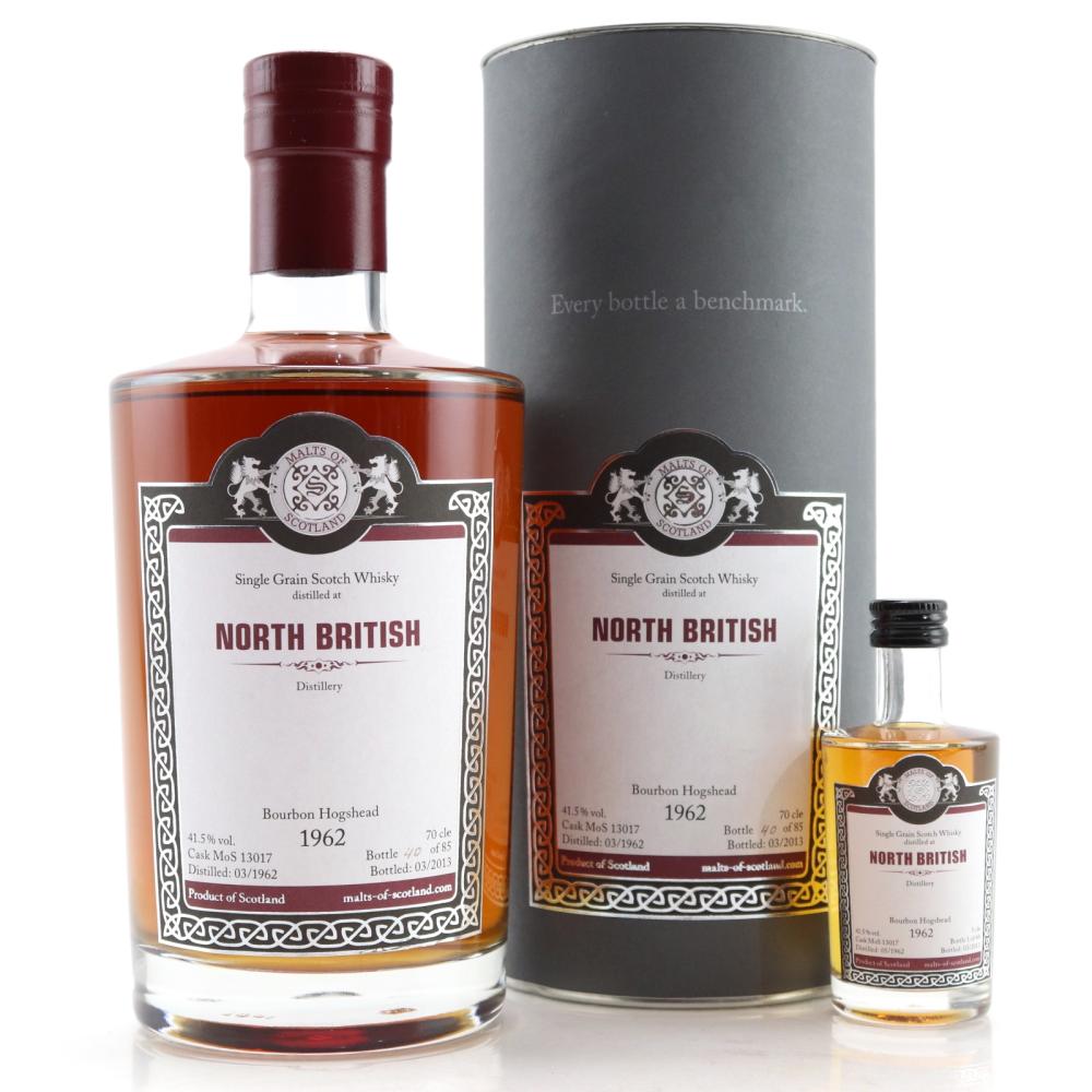 North British 1962 Malts Of Scotland Bourbon Hogshead / with Miniature 5cl