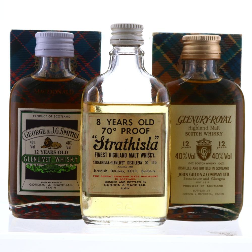 Gordon and MacPhail Miniatures x3 1970s-80s / includes Glenury Royal