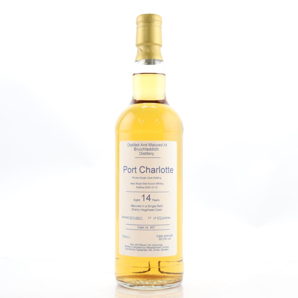 Port Charlotte 2003 Private Cask 14 Year Old #857