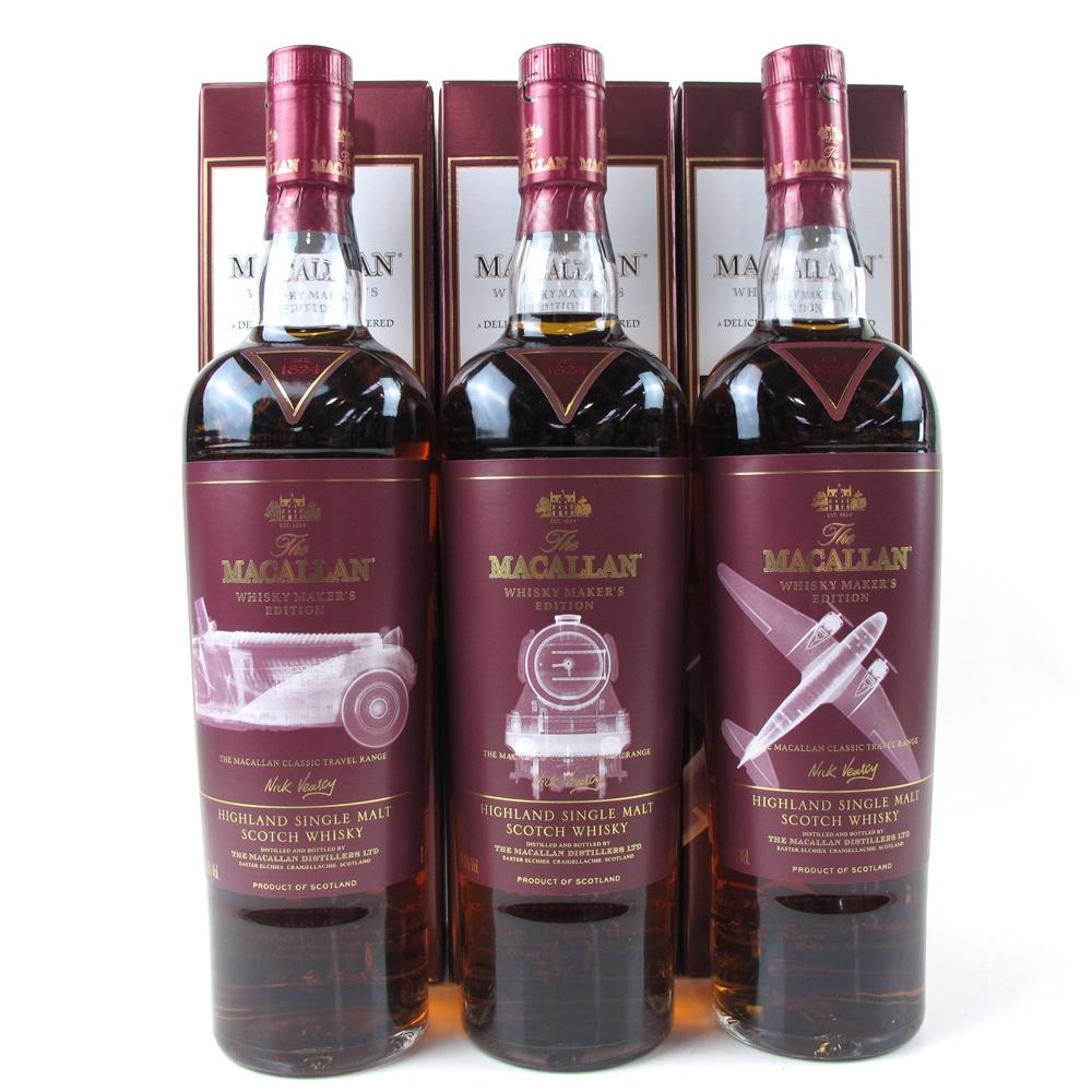 Macallan Whisky Makers Edition Classic Travel Range Nick Vassey Limited Edition 3 x 70cl