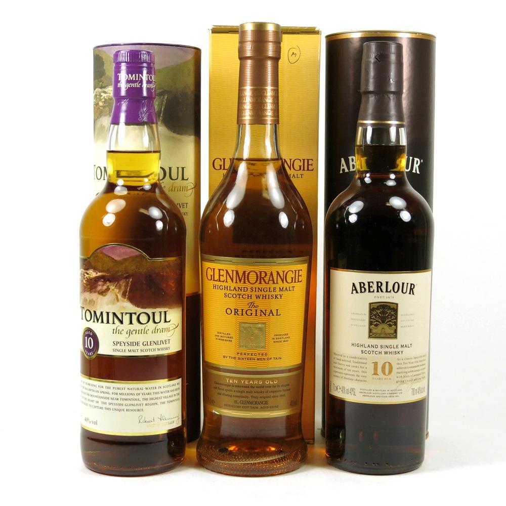 Miscellaneous 10 Year Old Single Malts 3 x 70cl
