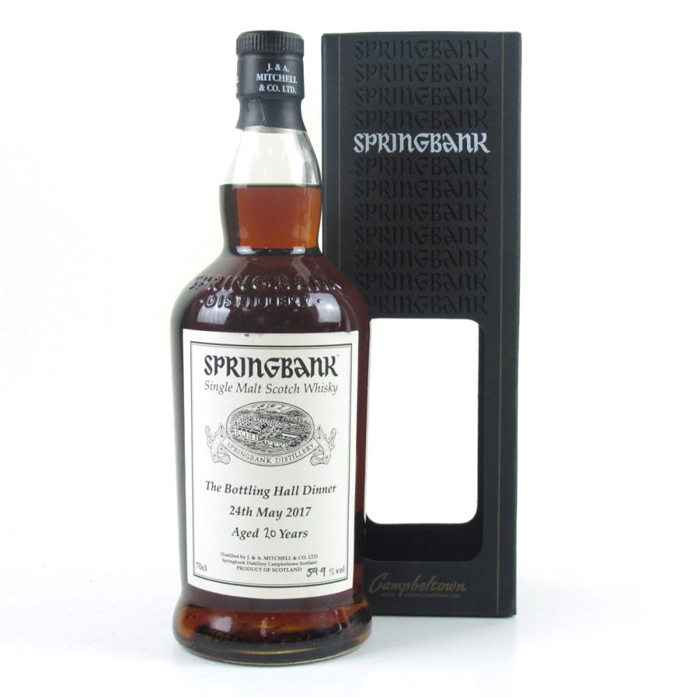 Springbank 20 Year Old The Bottling Hall Dinner 2017