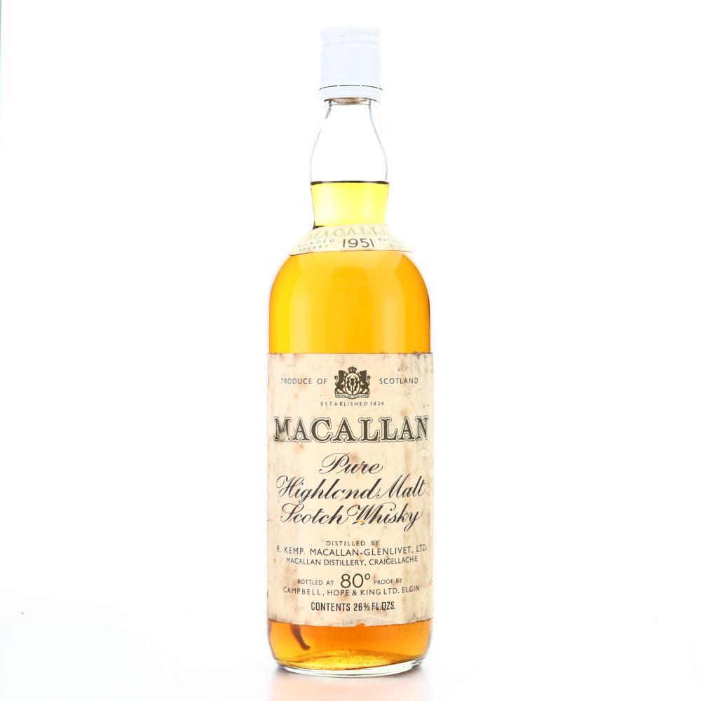 Macallan 1951 Campbell, Hope and King 80 Proof