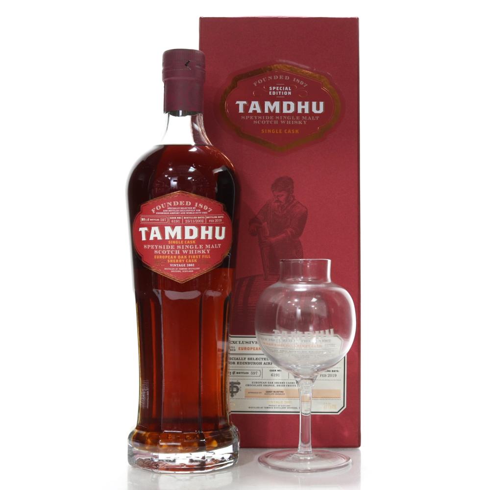Tamdhu 2002 Single Cask #6191 / Edinburgh Airport - with Branded Glass