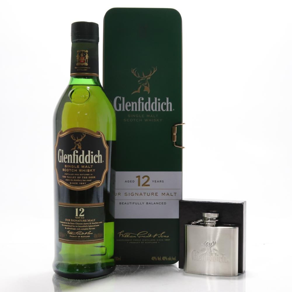 Glenfiddich 12 Year Old Signature Malt / with Hip Flask