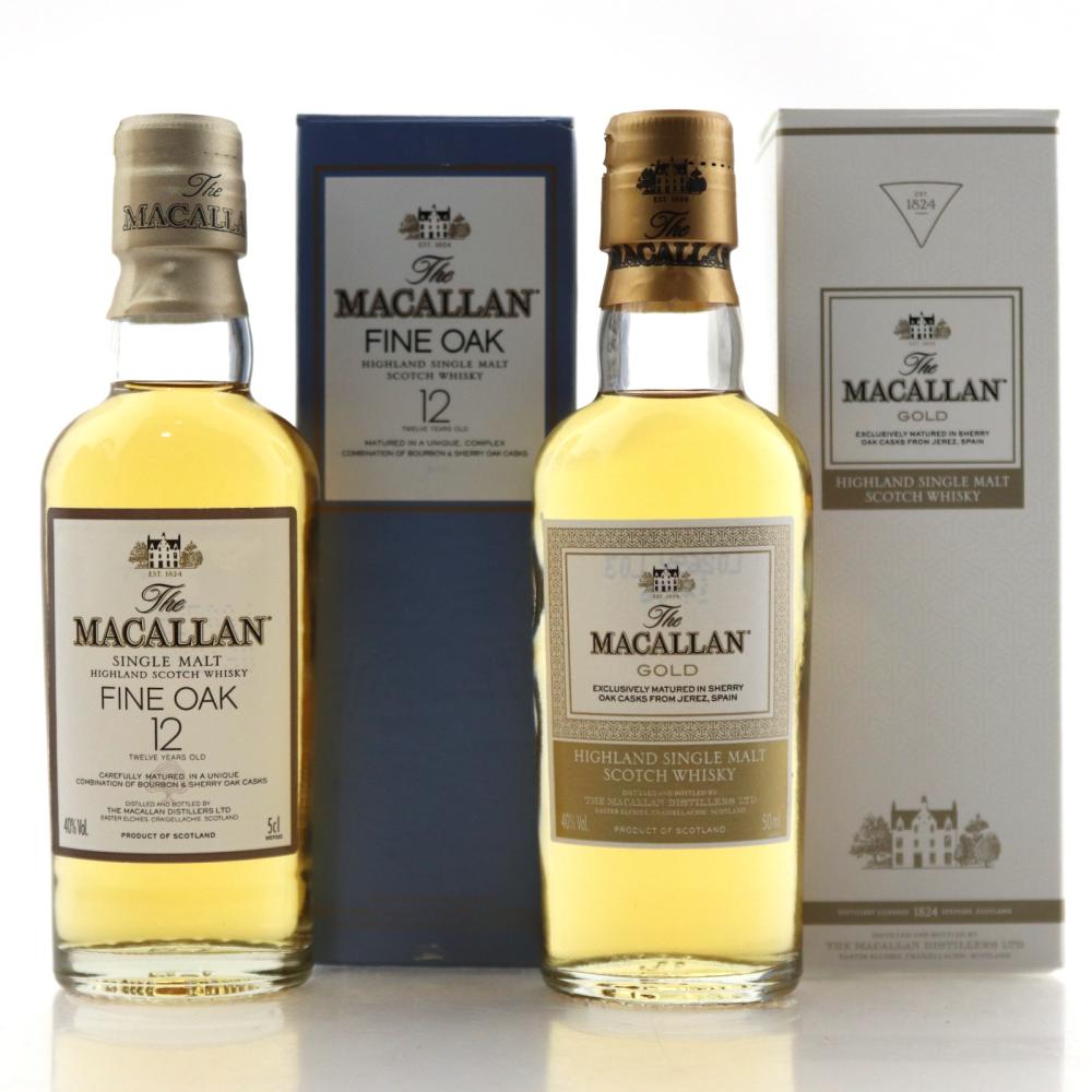 Macallan 12 Year Old Fine Oak & Gold Miniature 2 x 5cl