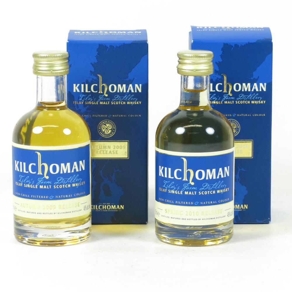 Kilchoman Autumn 2009 and Spring 2010 Miniatures 2 x 5cl