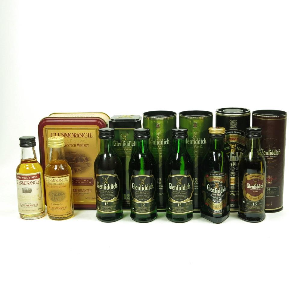 Glenfiddich and Glenmorangie Miniature Selection 7 x 5cl