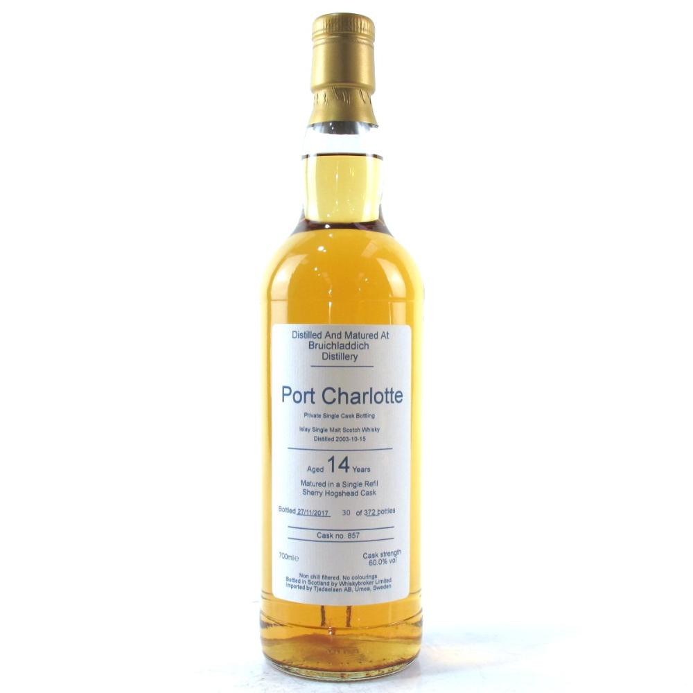 Port Charlotte 2003 Private Cask 14 Year Old #0857
