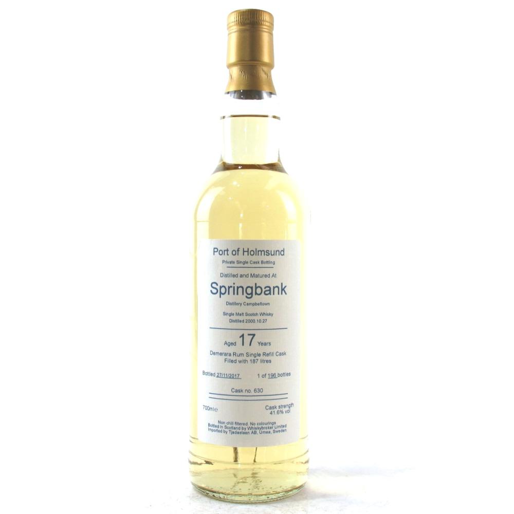 Springbank 2000 Port of Holmsund Single Cask 17 Year Old #630