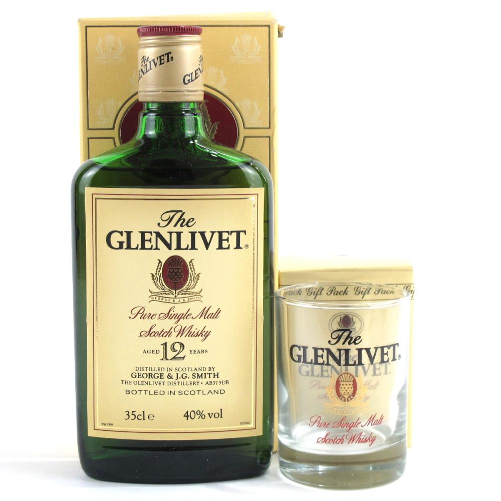 Glenlivet 12 Year Old 35cl & Branded Tasting Glass 1990s