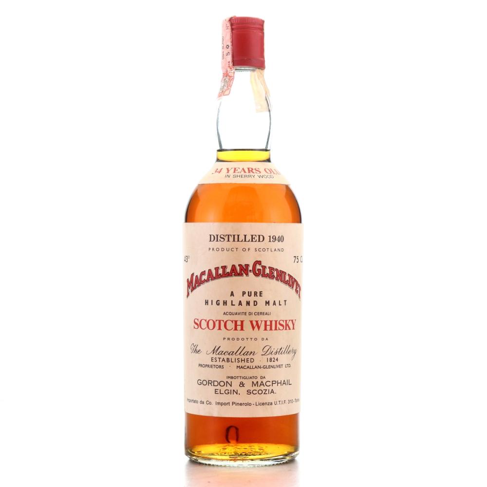 Macallan 1940 Gordon and MacPhail 34 Year Old / Co. Pinerolo Import