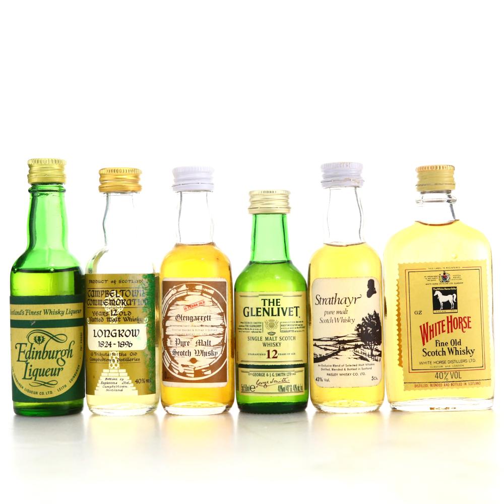 Whisky Miniatures x 6 / Including Glenlivet & Longrow