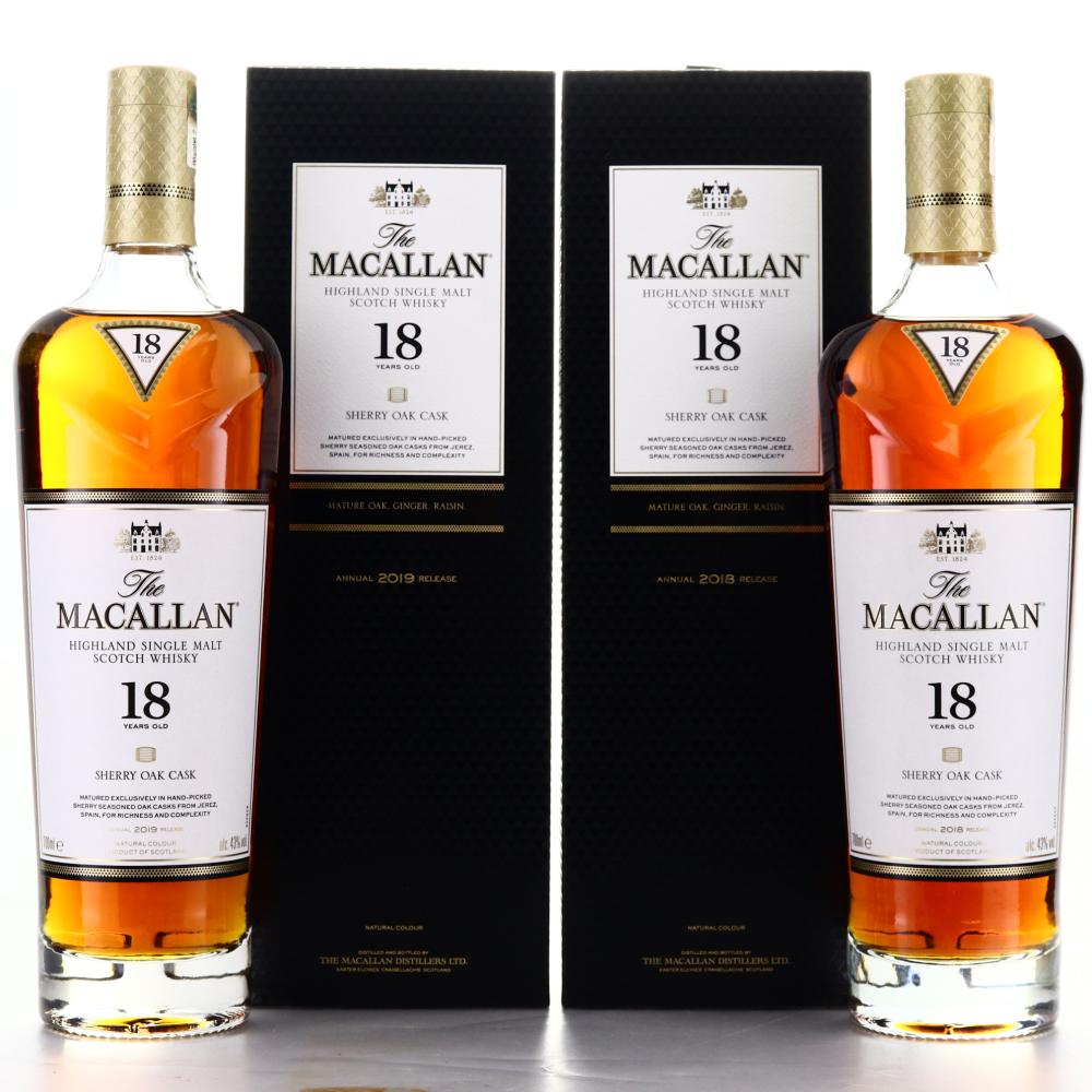 Macallan 18 Year Old 2018 & 2019 Release 2 x 70cl