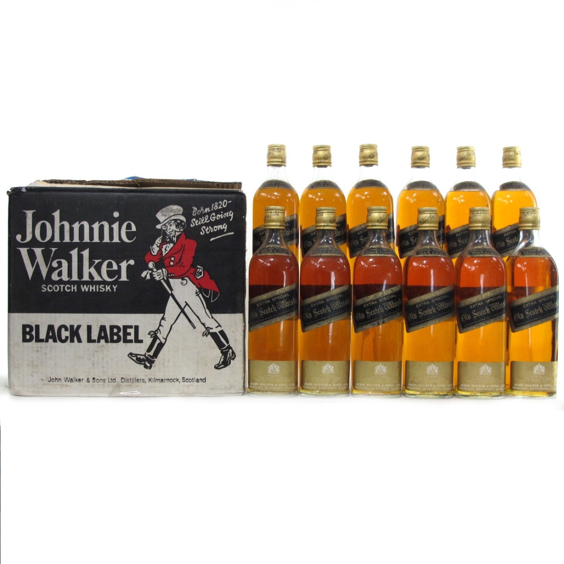 Johnnie Walker Black Label 1960s Case 12 x Bottles