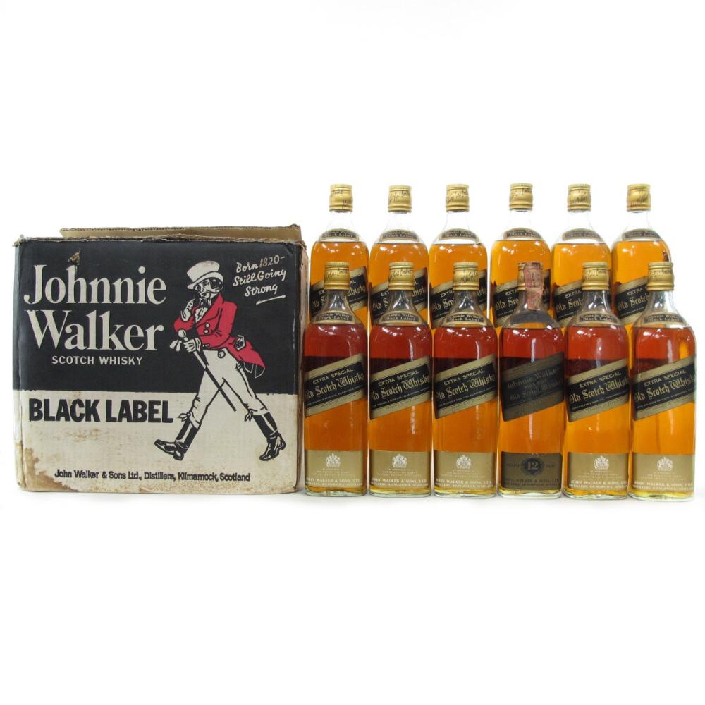 Johnnie Walker Black Label Case x 11 1960s / with 12 Year Old 1970s